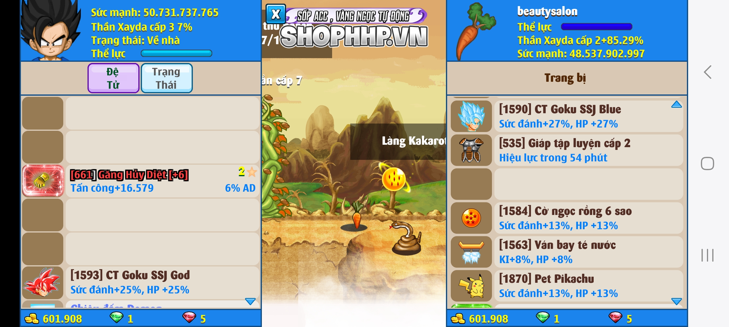 Nick Ngọc Rồng Online VIP giá rẻ, NickDaoQuan.Com, Shop Nick Ngọc Rồng