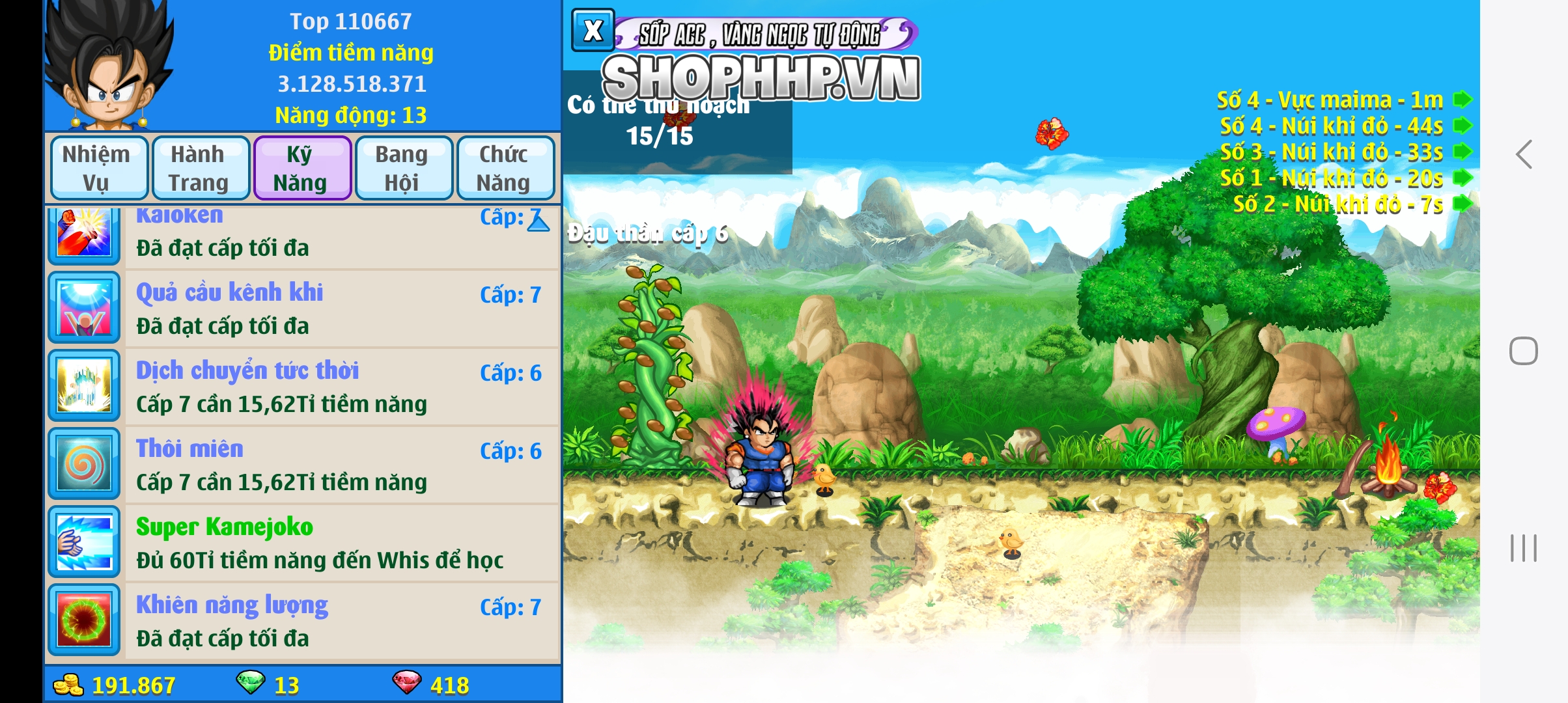 Nick Ngọc Rồng Online VIP giá rẻ, NickDaoQuan.Com, Shop Nick Ngọc Rồng