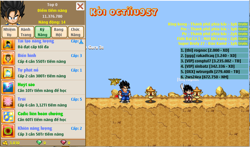 Nick Ngọc Rồng Online VIP giá rẻ, NickDaoquan.Vn, Shop Nick Ngọc Rồng