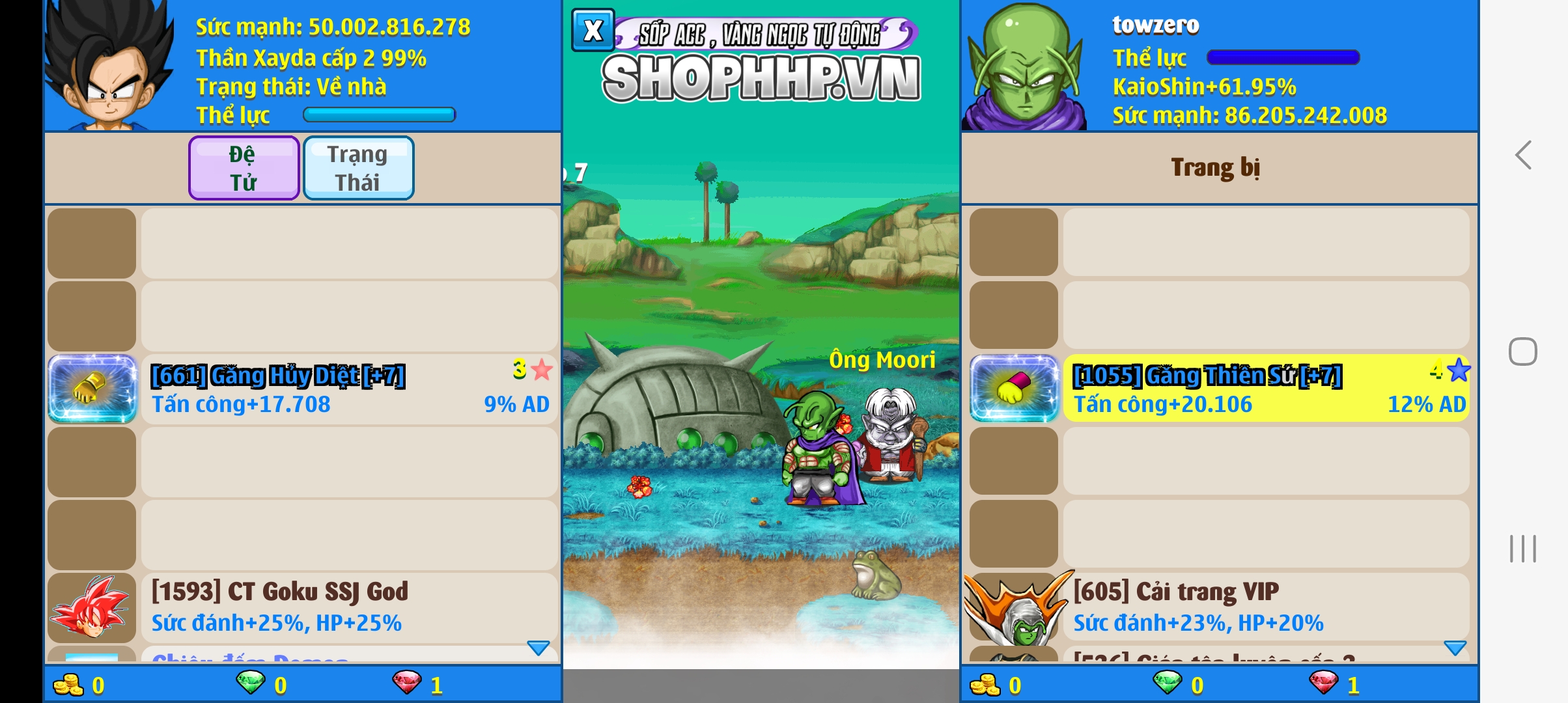 Nick Ngọc Rồng Online VIP giá rẻ, NickDaoQuan.Com, Shop Nick Ngọc Rồng