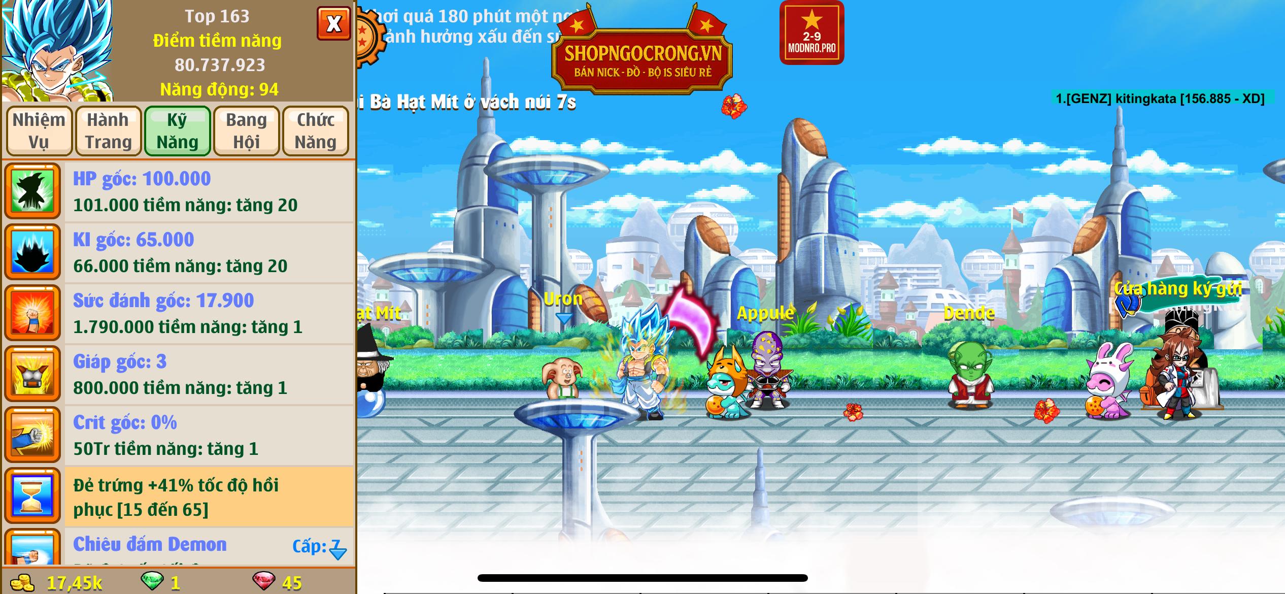 Nick Ngọc Rồng Online VIP giá rẻ, NickDaoquan.Vn, Shop Nick Ngọc Rồng