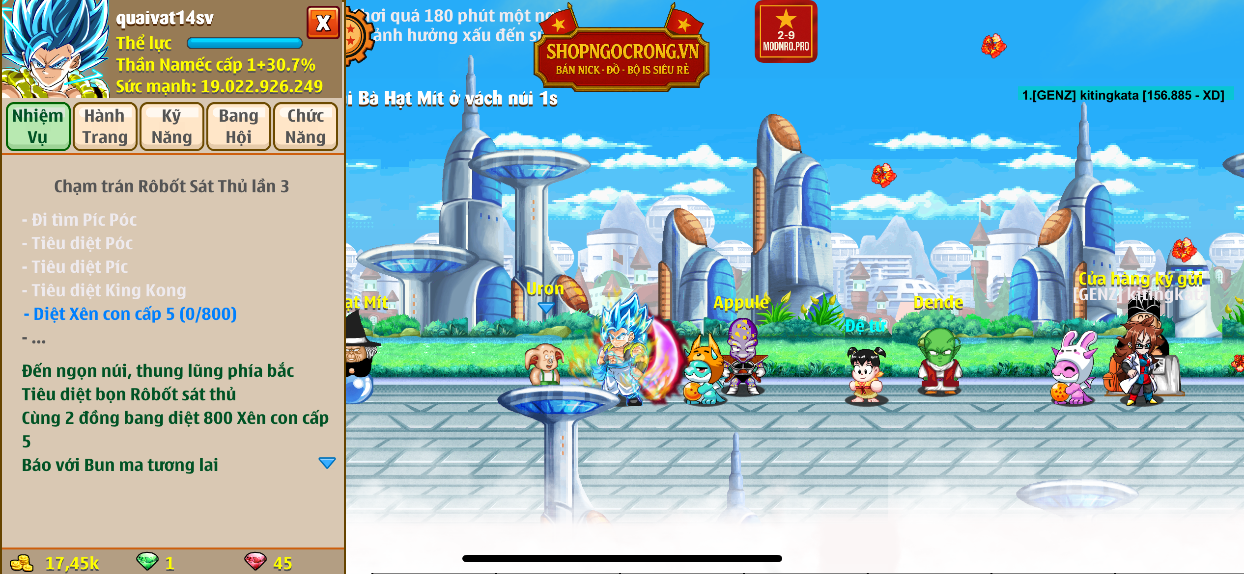 Nick Ngọc Rồng Online VIP giá rẻ, NickDaoquan.Vn, Shop Nick Ngọc Rồng