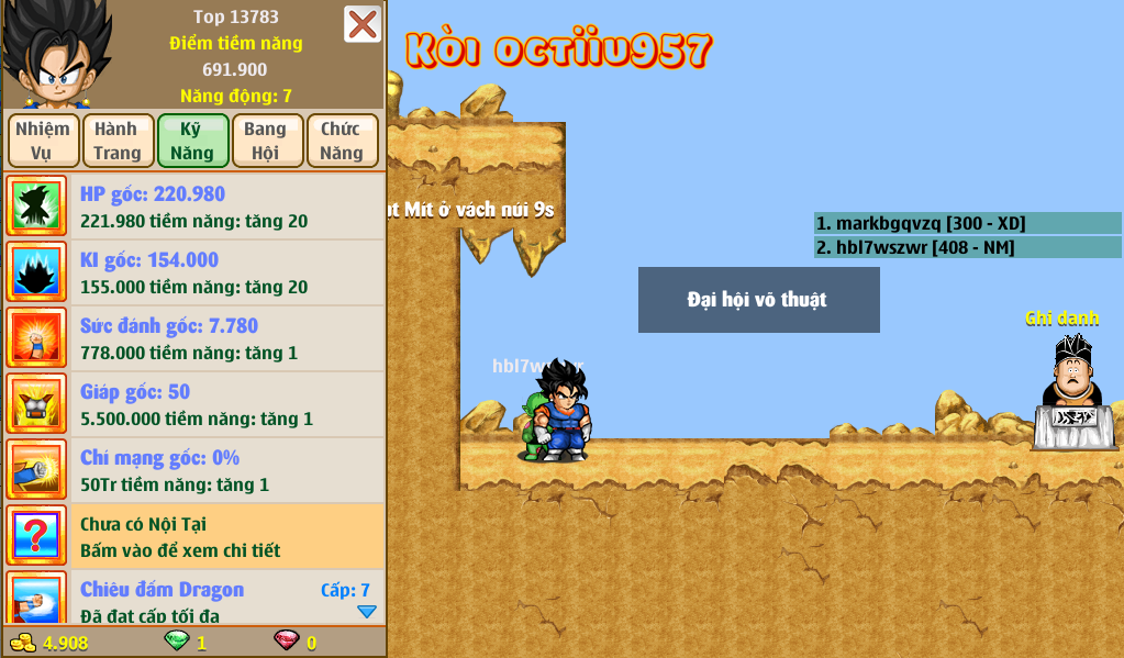 Nick Ngọc Rồng Online VIP giá rẻ, NickDaoQuan.Com, Shop Nick Ngọc Rồng