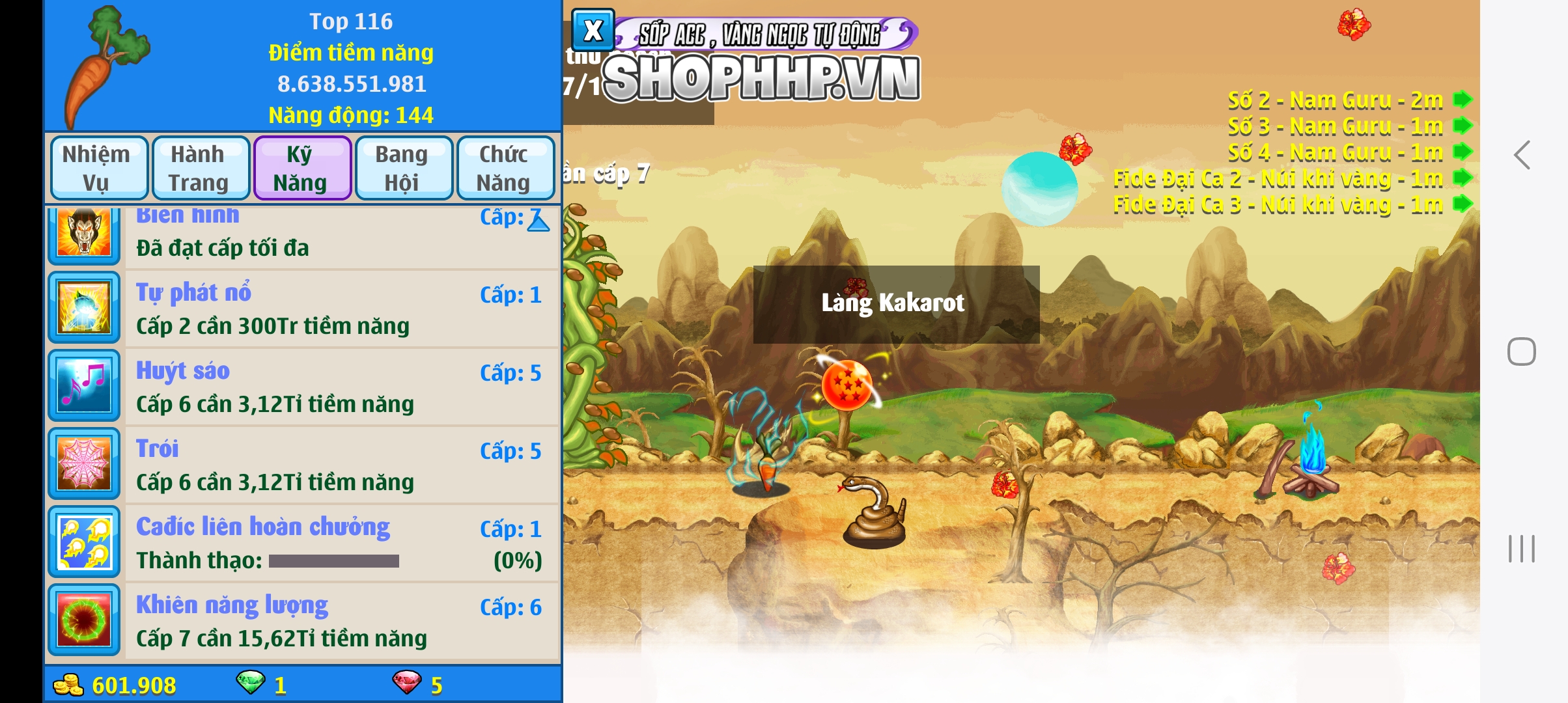 Nick Ngọc Rồng Online VIP giá rẻ, NickDaoQuan.Com, Shop Nick Ngọc Rồng