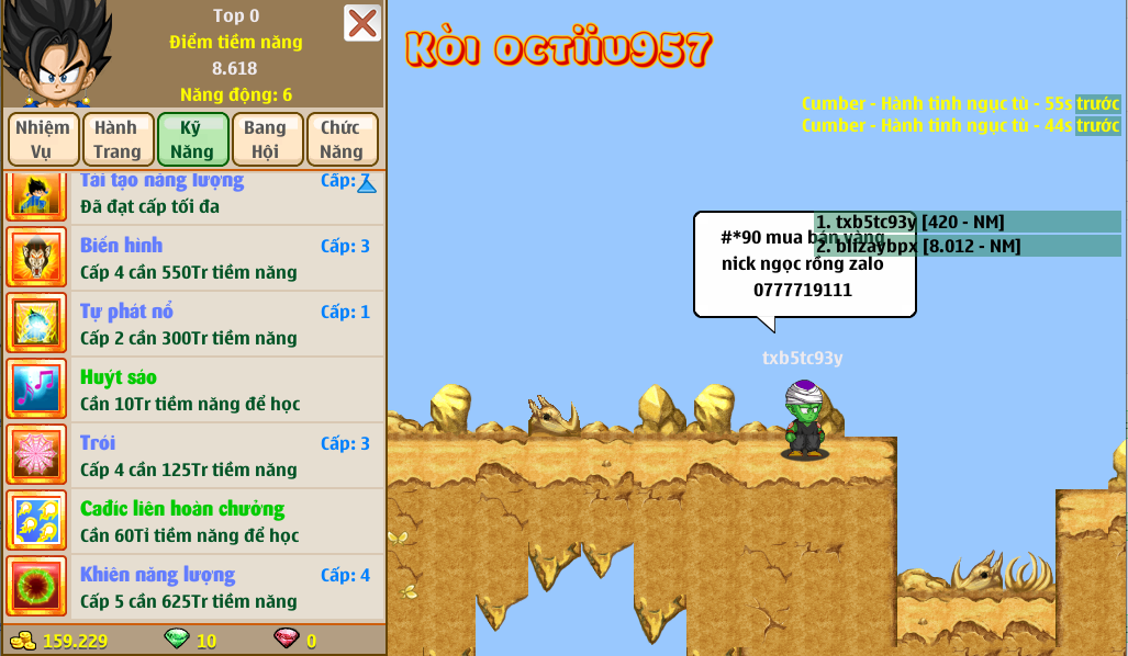 Nick Ngọc Rồng Online VIP giá rẻ, NickDaoQuan.Com, Shop Nick Ngọc Rồng