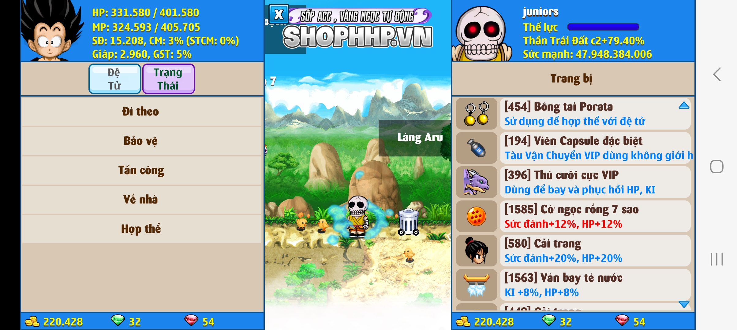 Nick Ngọc Rồng Online VIP giá rẻ, NickDaoquan.Vn, Shop Nick Ngọc Rồng