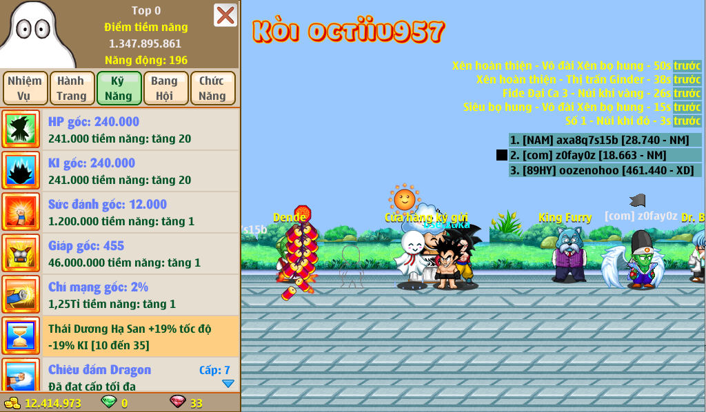 Nick Ngọc Rồng Online VIP giá rẻ, NickDaoquan.Vn, Shop Nick Ngọc Rồng