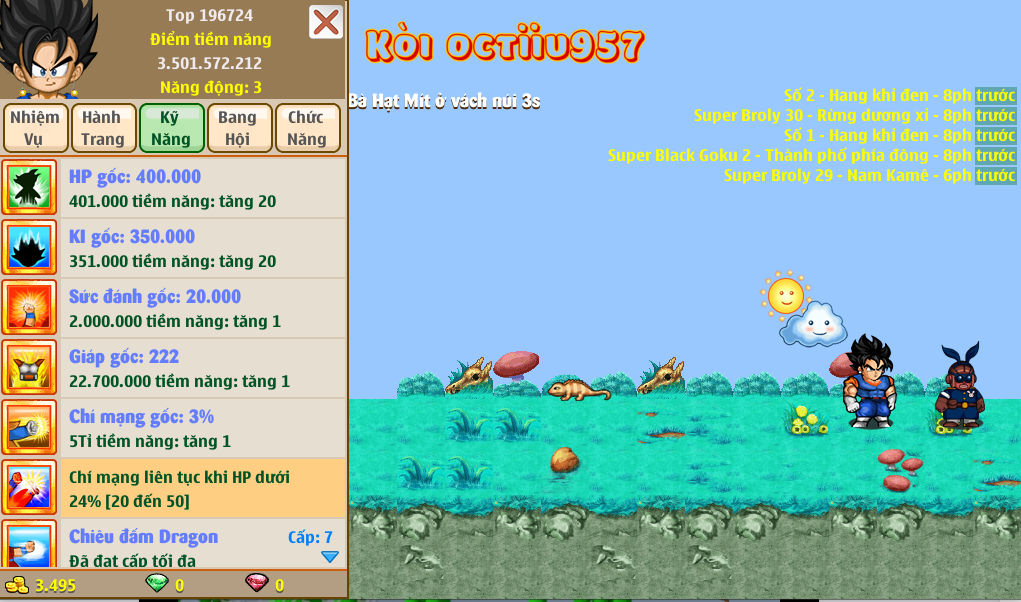 Nick Ngọc Rồng Online VIP giá rẻ, NickDaoquan.Vn, Shop Nick Ngọc Rồng