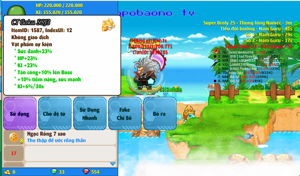 Nick Ngọc Rồng Online VIP giá rẻ, NickDaoQuan.Com, Shop Nick Ngọc Rồng