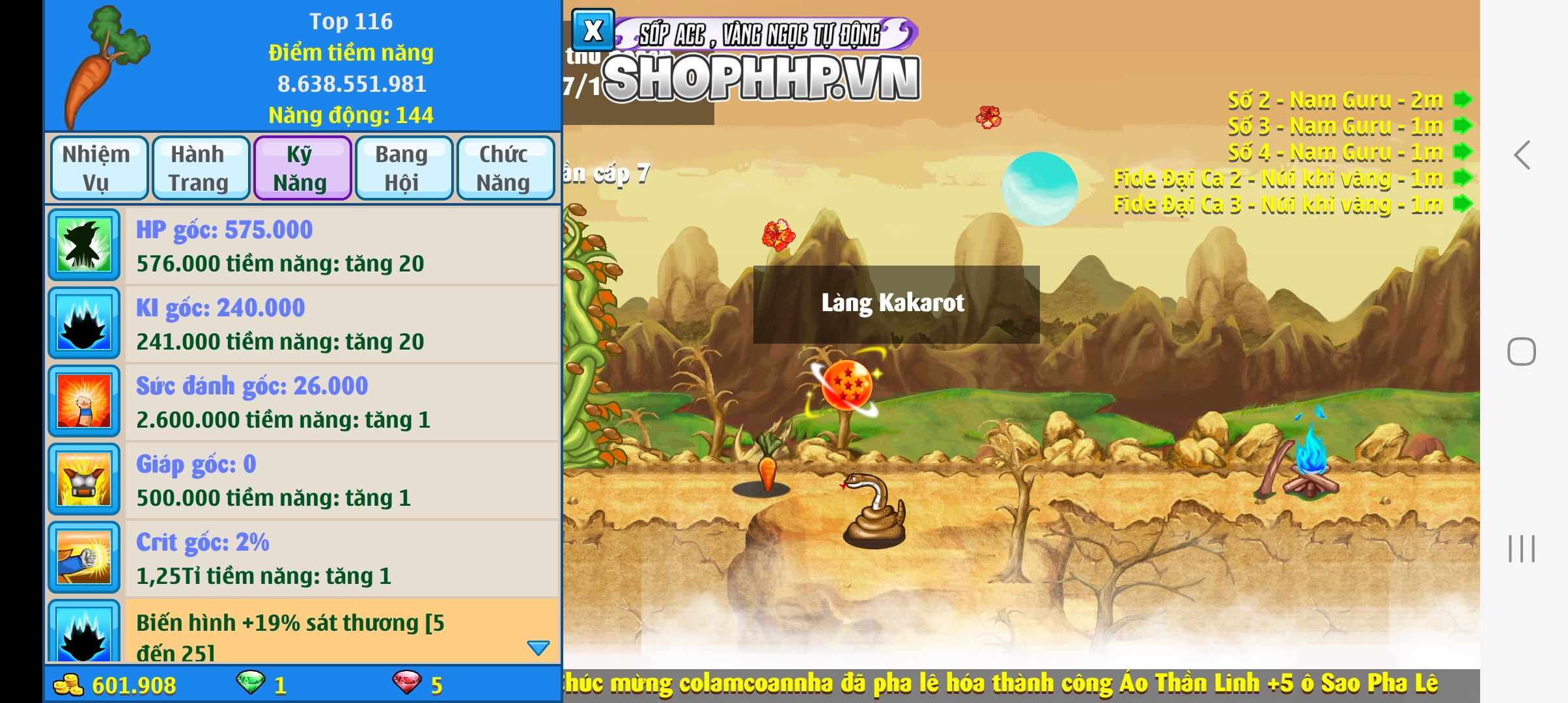 Nick Ngọc Rồng Online VIP giá rẻ, NickDaoQuan.Com, Shop Nick Ngọc Rồng