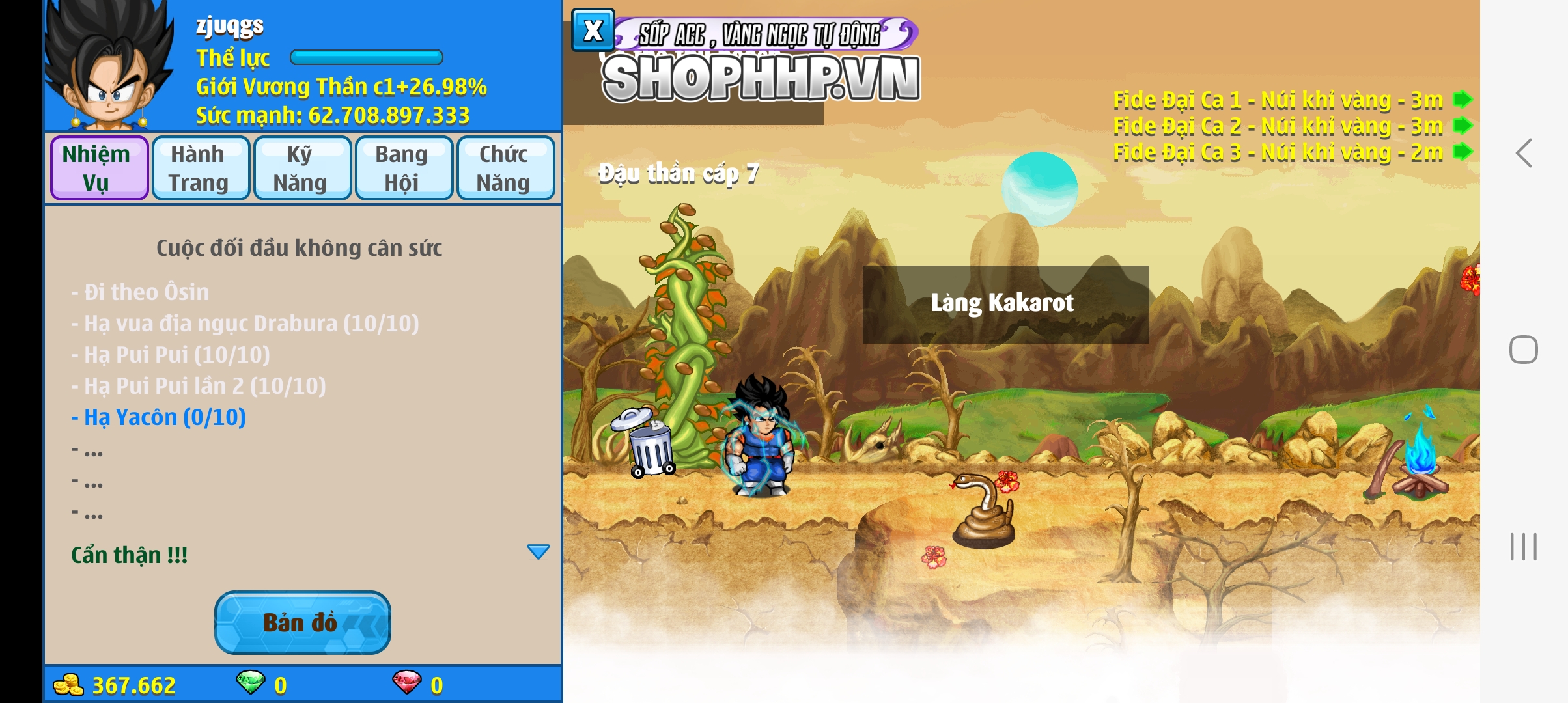 Nick Ngọc Rồng Online VIP giá rẻ, NickDaoquan.Vn, Shop Nick Ngọc Rồng