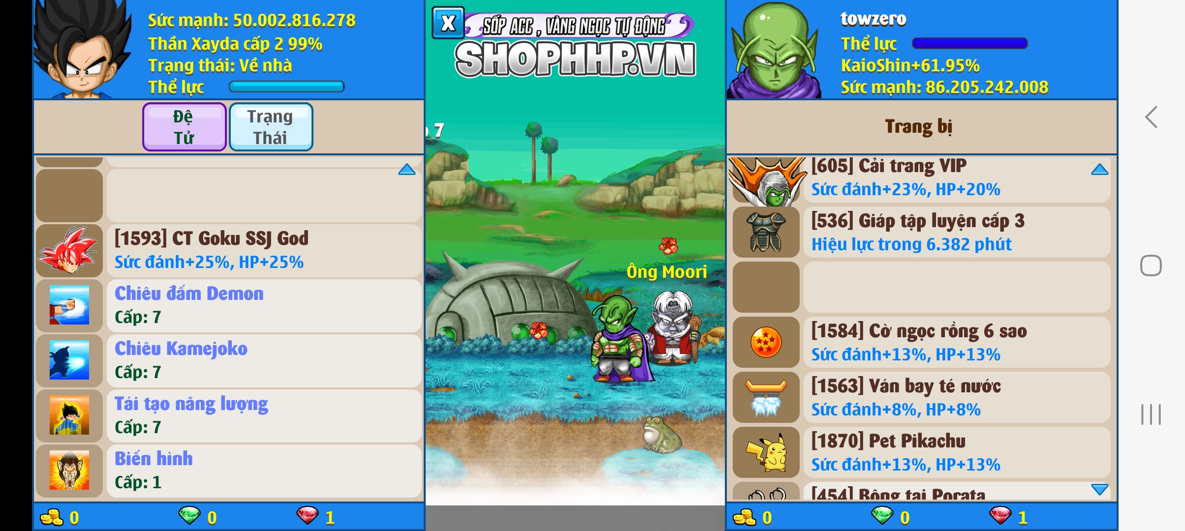 Nick Ngọc Rồng Online VIP giá rẻ, NickDaoQuan.Com, Shop Nick Ngọc Rồng