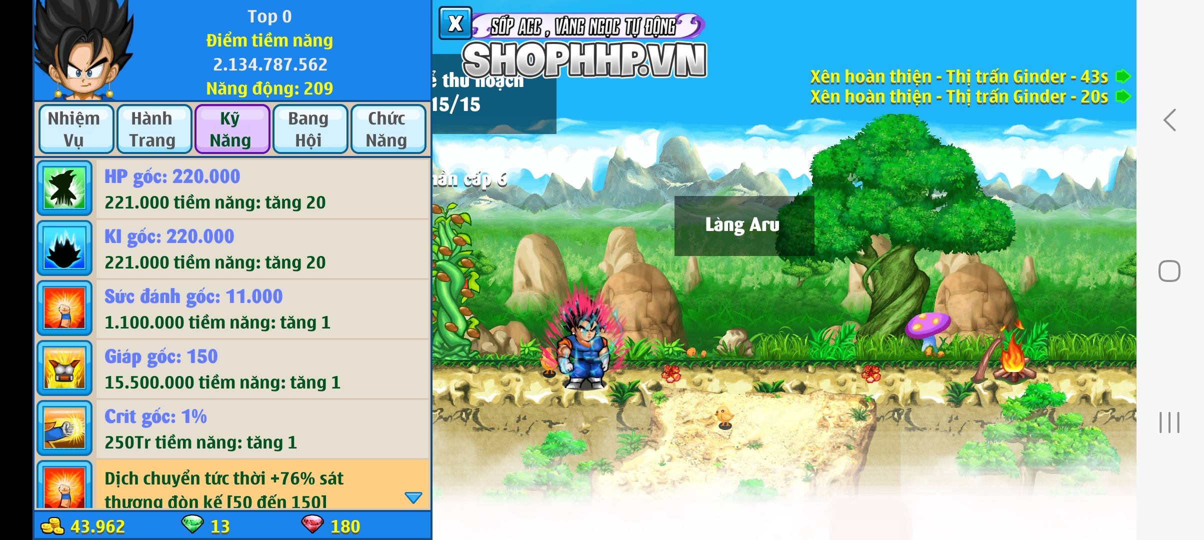 Nick Ngọc Rồng Online VIP giá rẻ, NickDaoquan.Vn, Shop Nick Ngọc Rồng