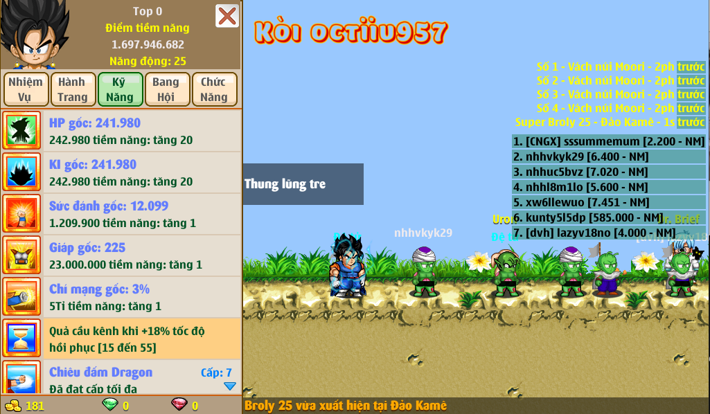 Nick Ngọc Rồng Online VIP giá rẻ, NickDaoquan.Vn, Shop Nick Ngọc Rồng