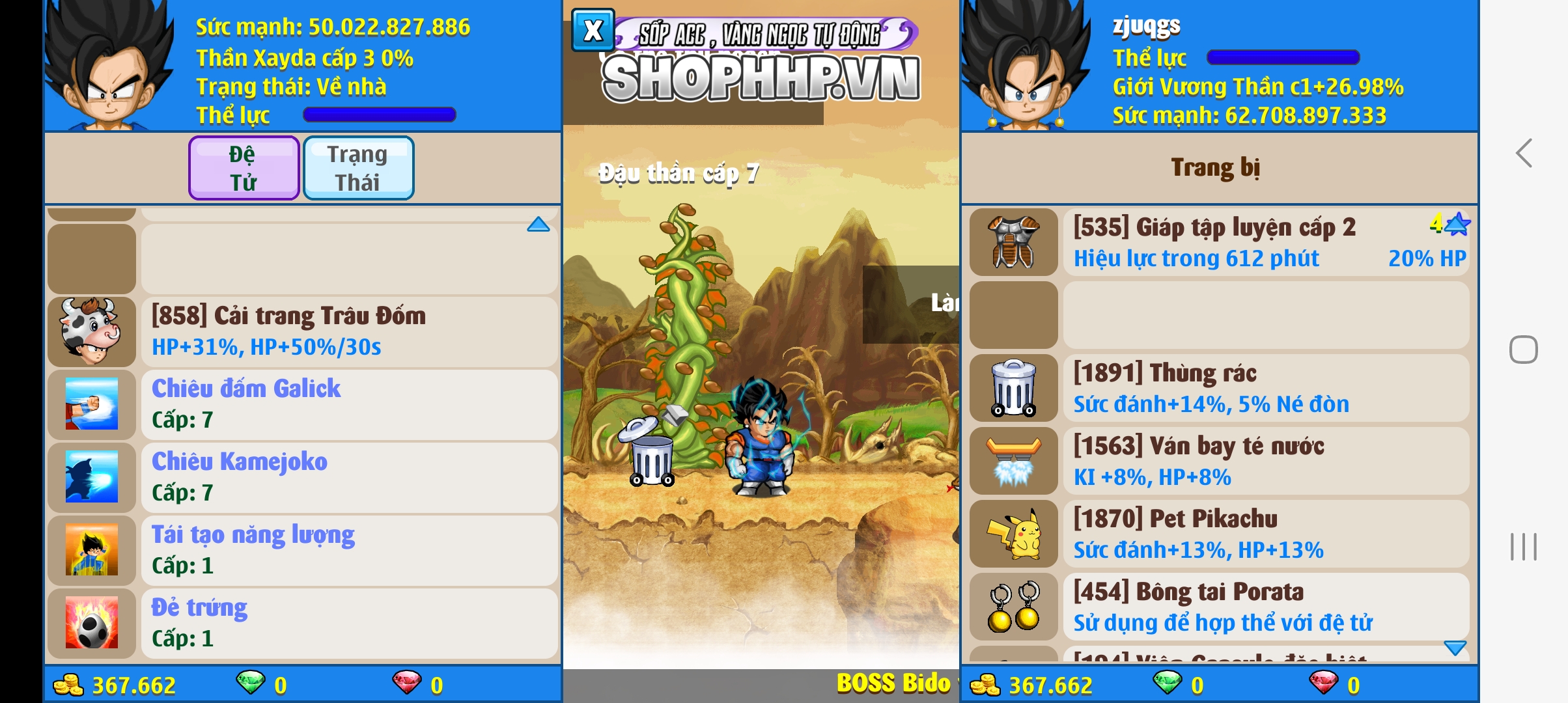 Nick Ngọc Rồng Online VIP giá rẻ, NickDaoquan.Vn, Shop Nick Ngọc Rồng