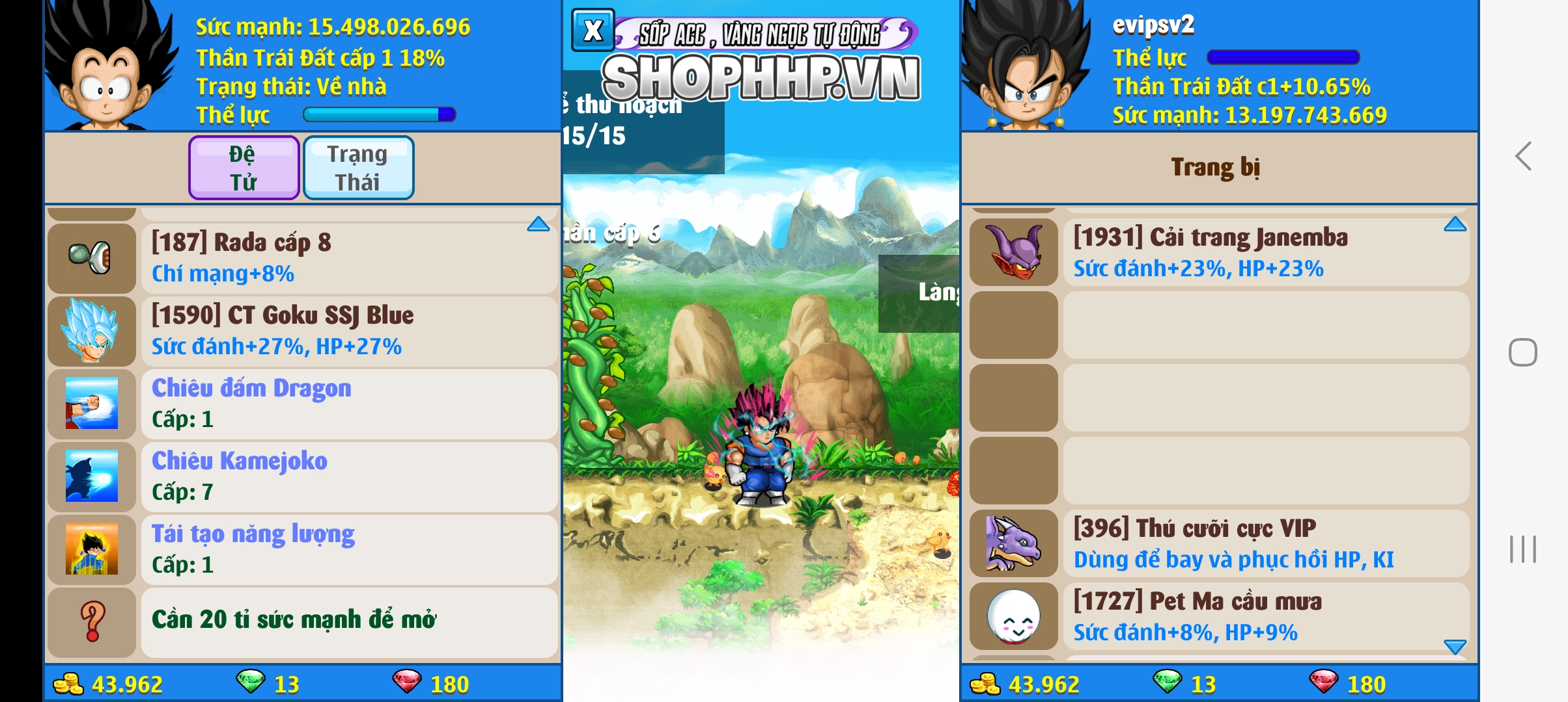 Nick Ngọc Rồng Online VIP giá rẻ, NickDaoquan.Vn, Shop Nick Ngọc Rồng