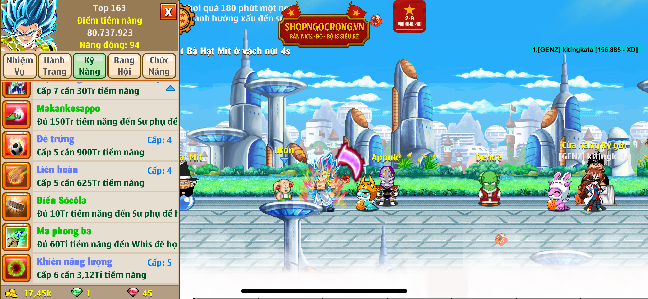 Nick Ngọc Rồng Online VIP giá rẻ, NickDaoquan.Vn, Shop Nick Ngọc Rồng