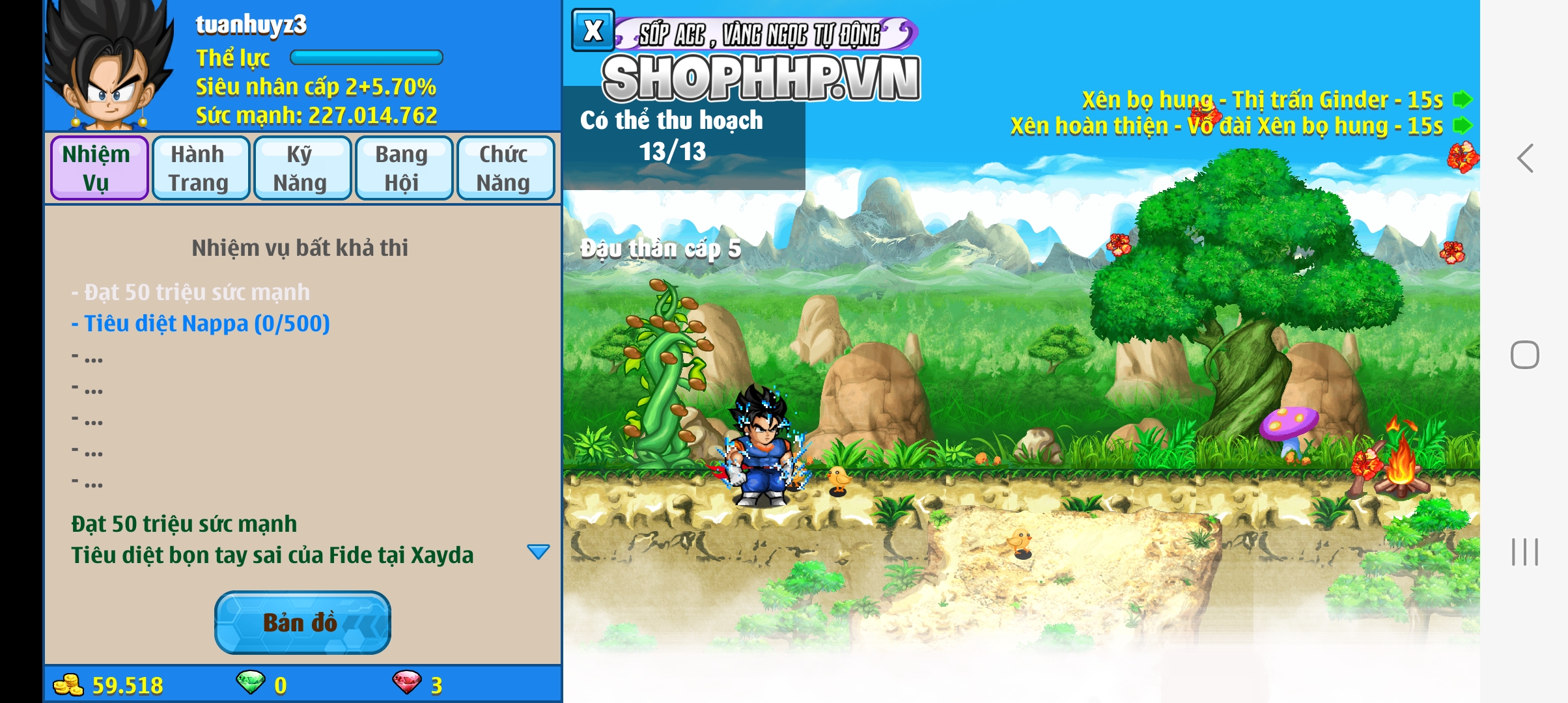 Nick Ngọc Rồng Online VIP giá rẻ, NickDaoquan.Vn, Shop Nick Ngọc Rồng