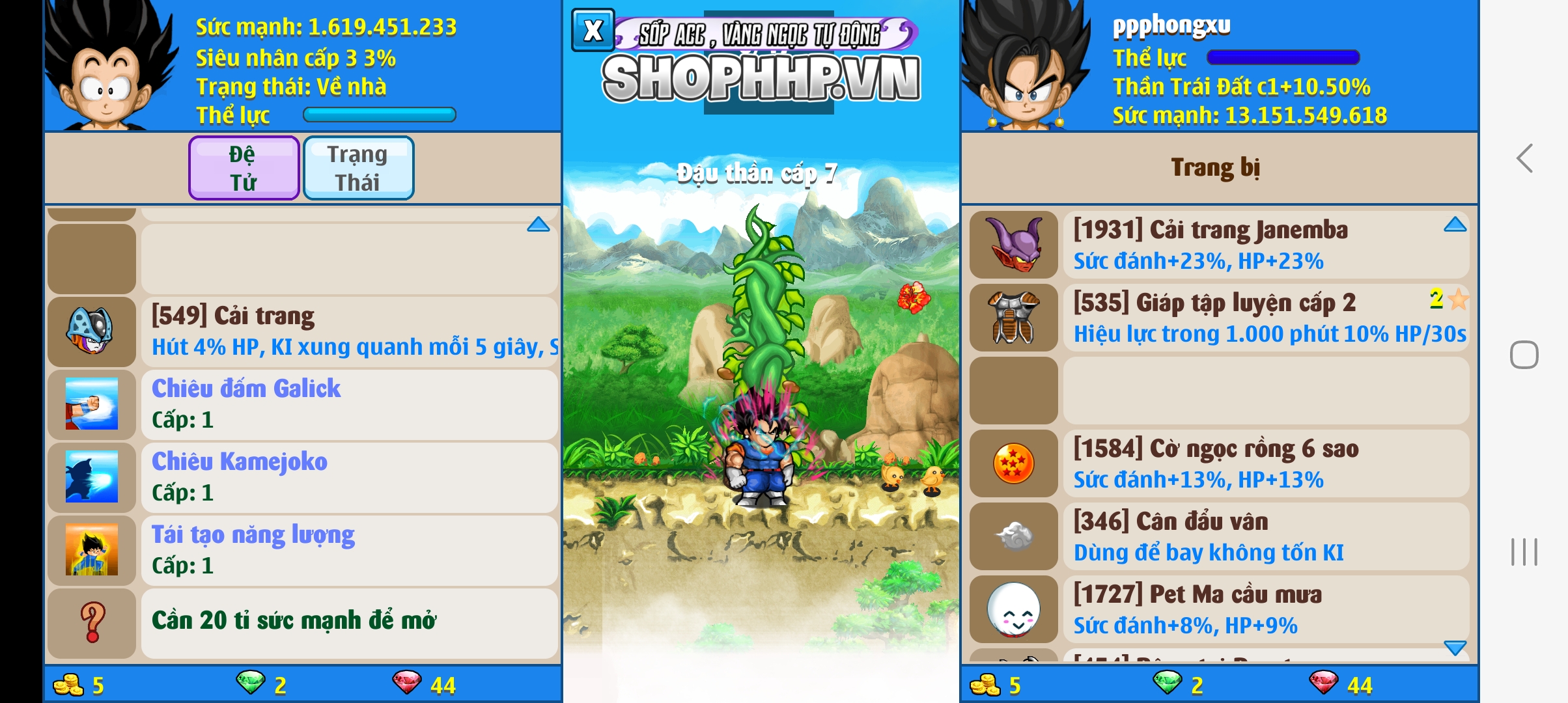 Nick Ngọc Rồng Online VIP giá rẻ, NickDaoquan.Vn, Shop Nick Ngọc Rồng