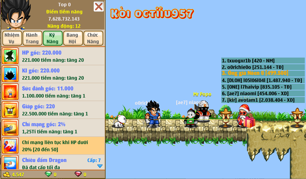 Nick Ngọc Rồng Online VIP giá rẻ, NickDaoQuan.Com, Shop Nick Ngọc Rồng