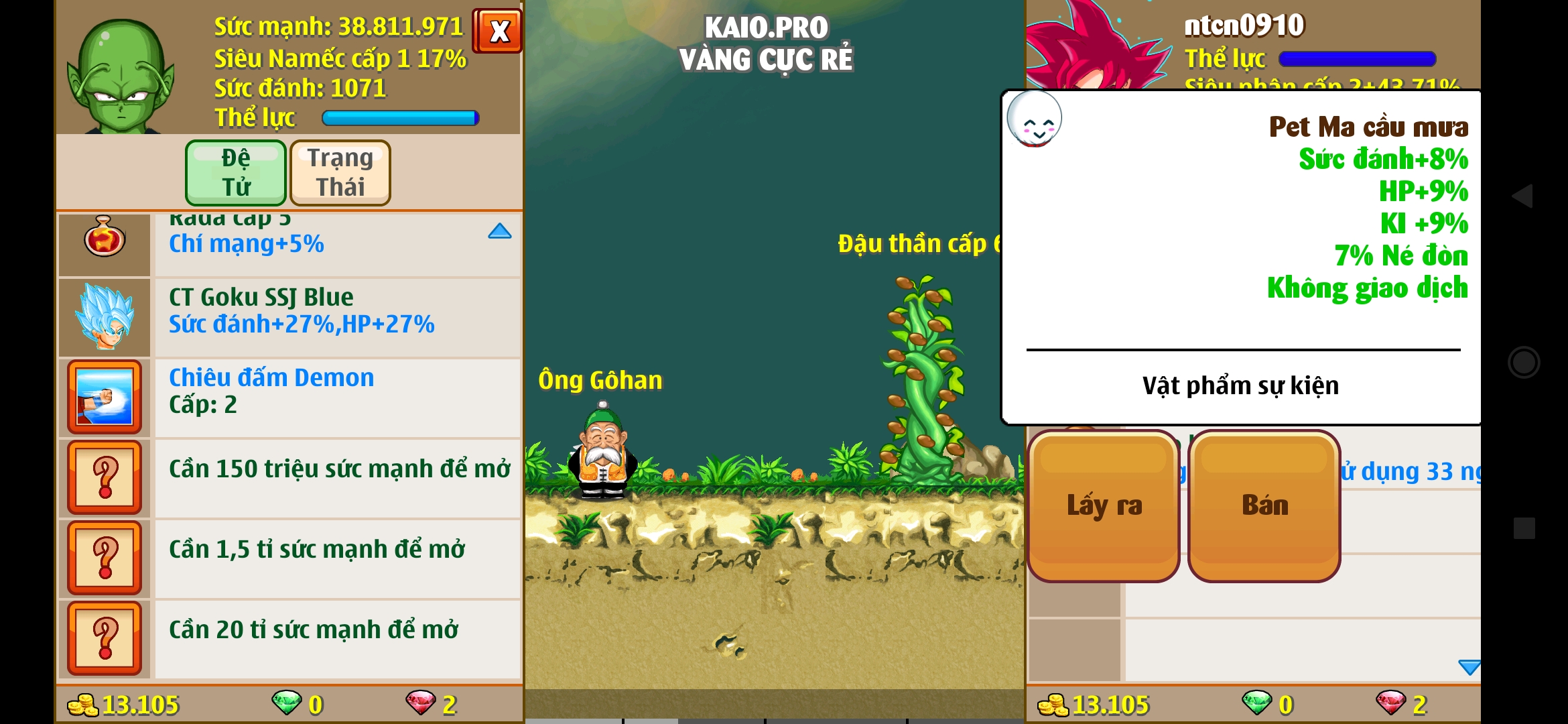 Nick Ngọc Rồng Online VIP giá rẻ, NickDaoquan.Vn, Shop Nick Ngọc Rồng