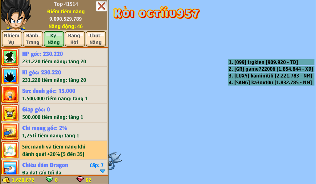 Nick Ngọc Rồng Online VIP giá rẻ, NickDaoQuan.Com, Shop Nick Ngọc Rồng