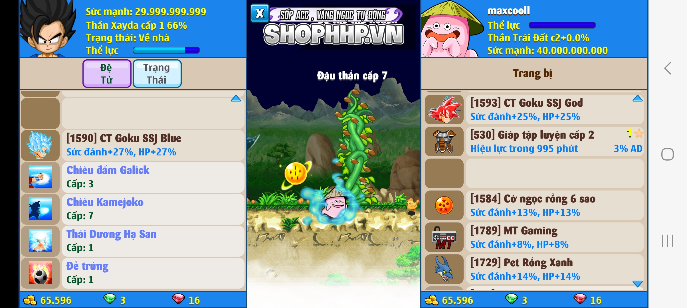 Nick Ngọc Rồng Online VIP giá rẻ, NickDaoquan.Vn, Shop Nick Ngọc Rồng