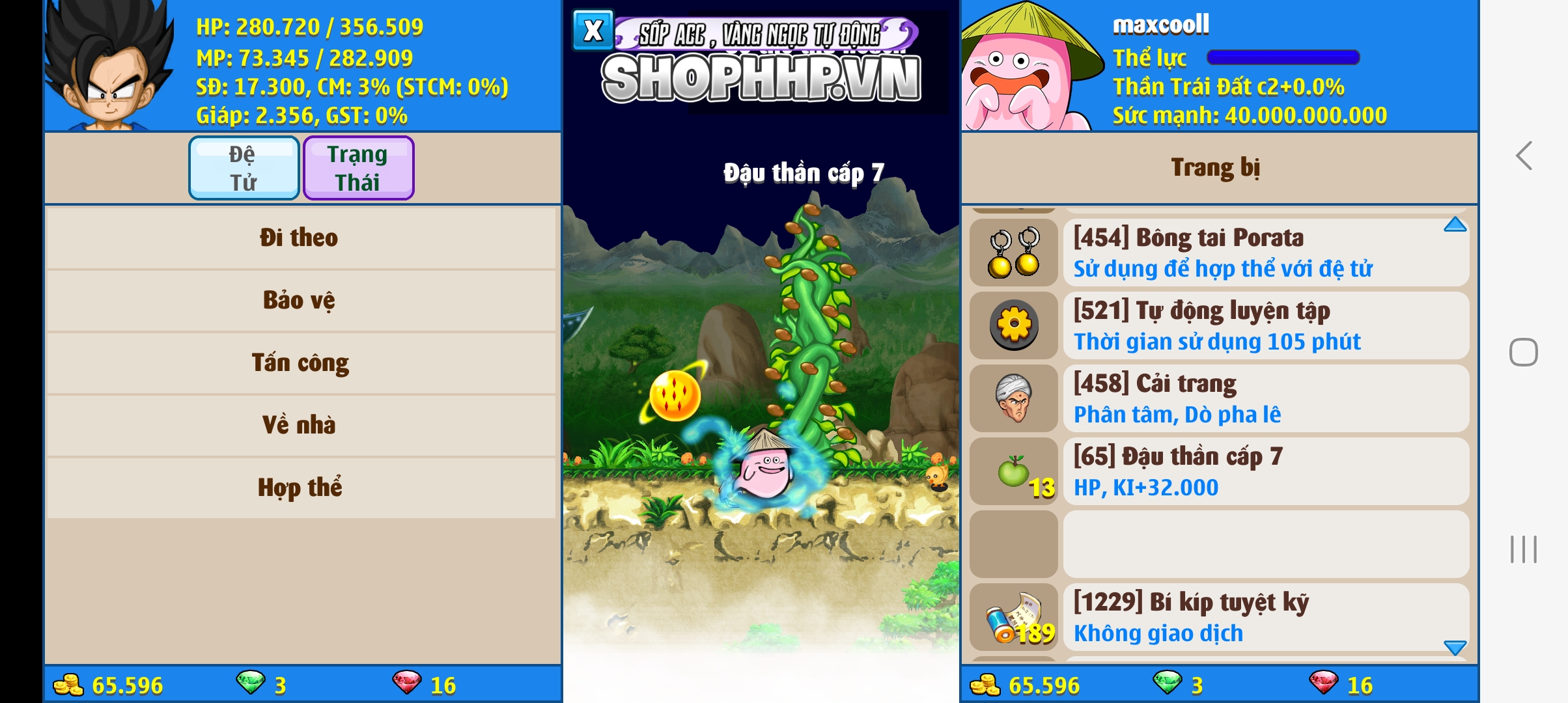 Nick Ngọc Rồng Online VIP giá rẻ, NickDaoquan.Vn, Shop Nick Ngọc Rồng